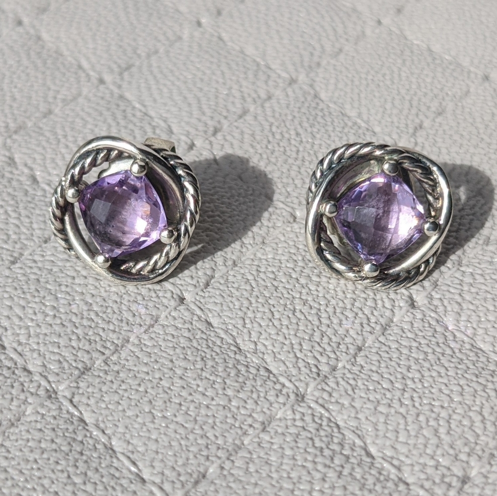 Amethyst David Yurman Infinity Earrings - Picture 3 of 5